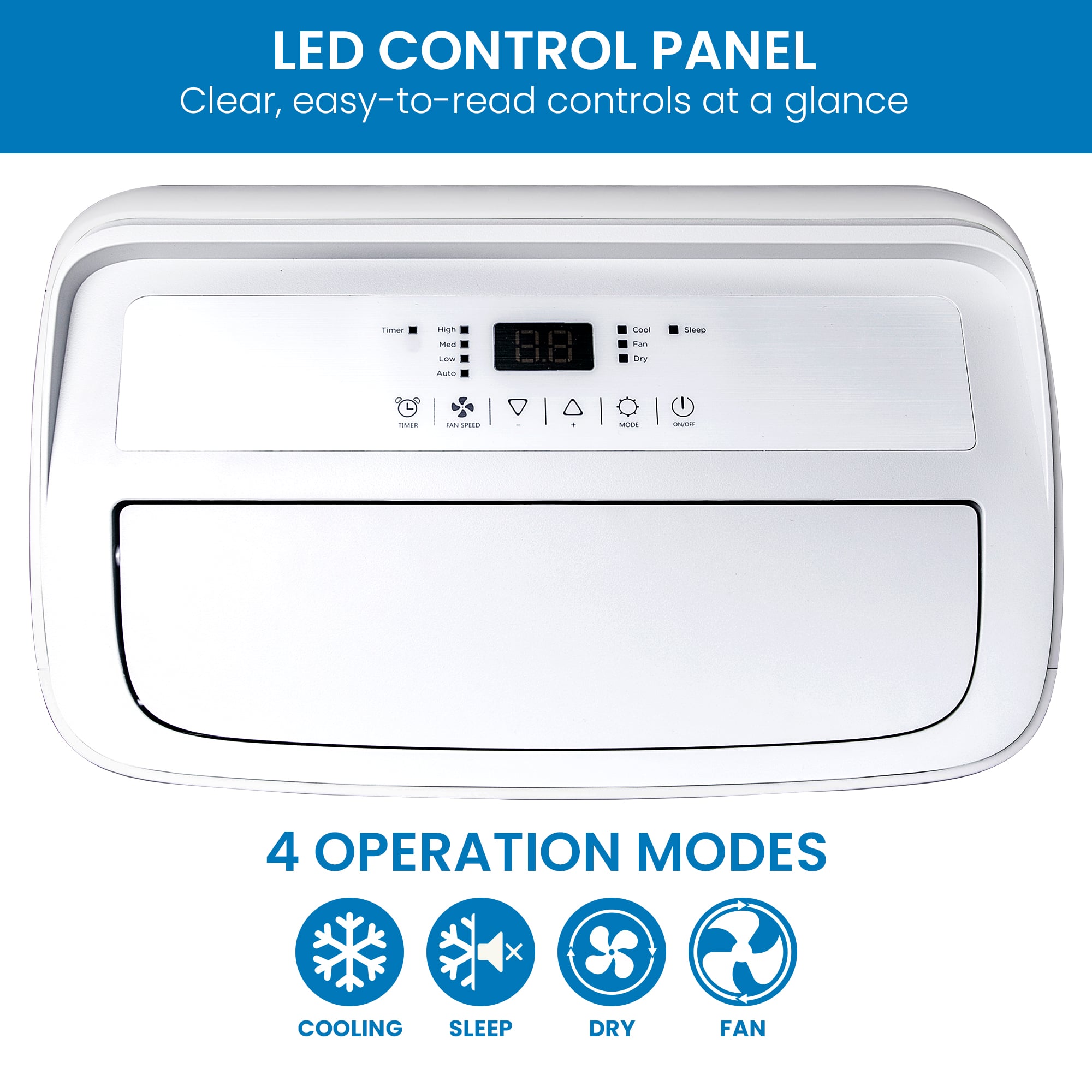 Portable 4.1kW Air Conditioner WiFi 45x39.6x74.5cm