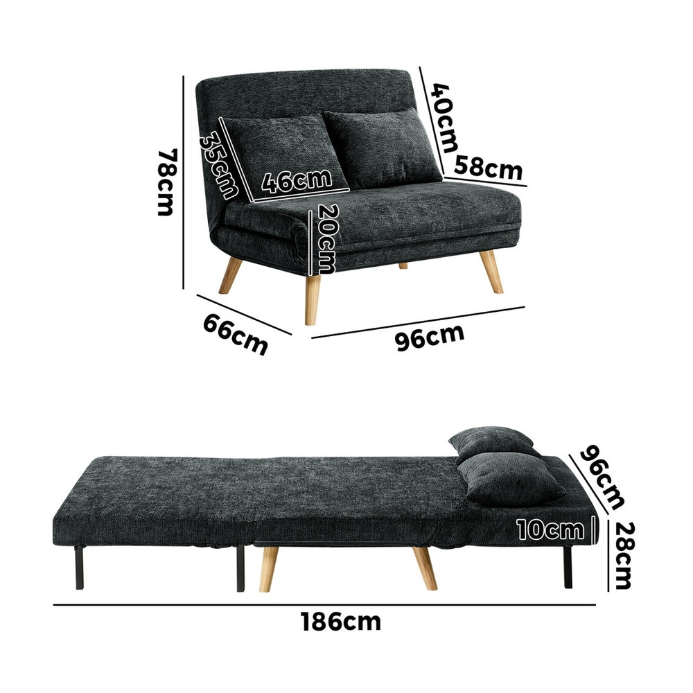 Chenille Sofa Bed Chair Recliner Double Love Seat Upholstered Fabric