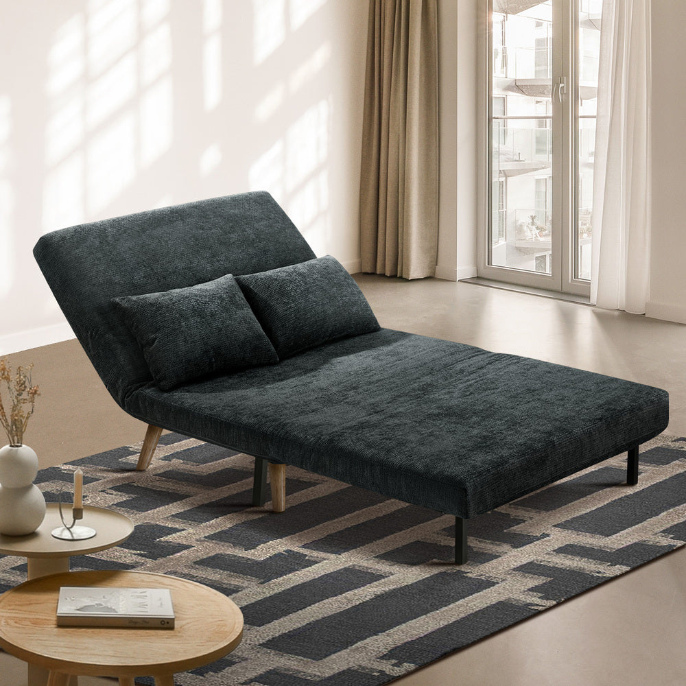 Chenille Sofa Bed Chair Recliner Double Love Seat Upholstered Fabric