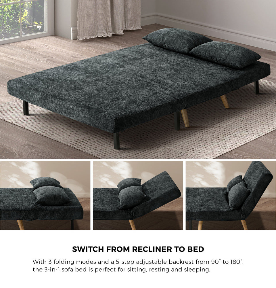 Chenille Sofa Bed Chair Recliner Double Love Seat Upholstered Fabric