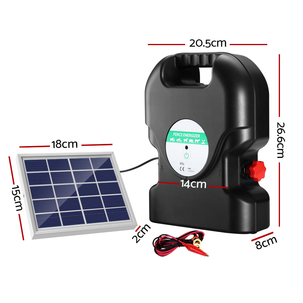 20km Solar Powered Electric Fence Energiser 1.2J for Livestock & Property