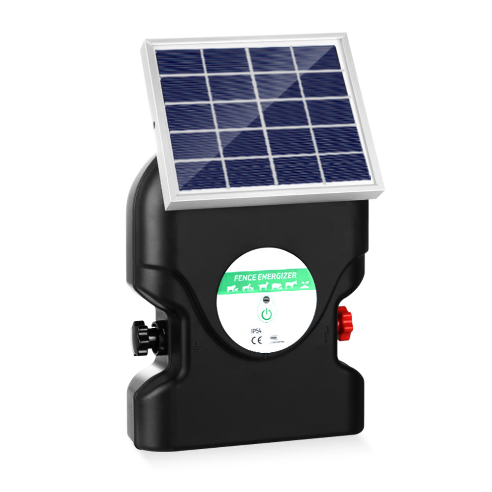20km Solar Powered Electric Fence Energiser 1.2J for Livestock & Property