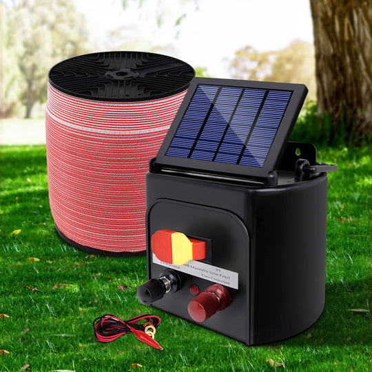 Fence Energiser 3Km Solar Powered Electric 1200M Poly Tape | Fencing