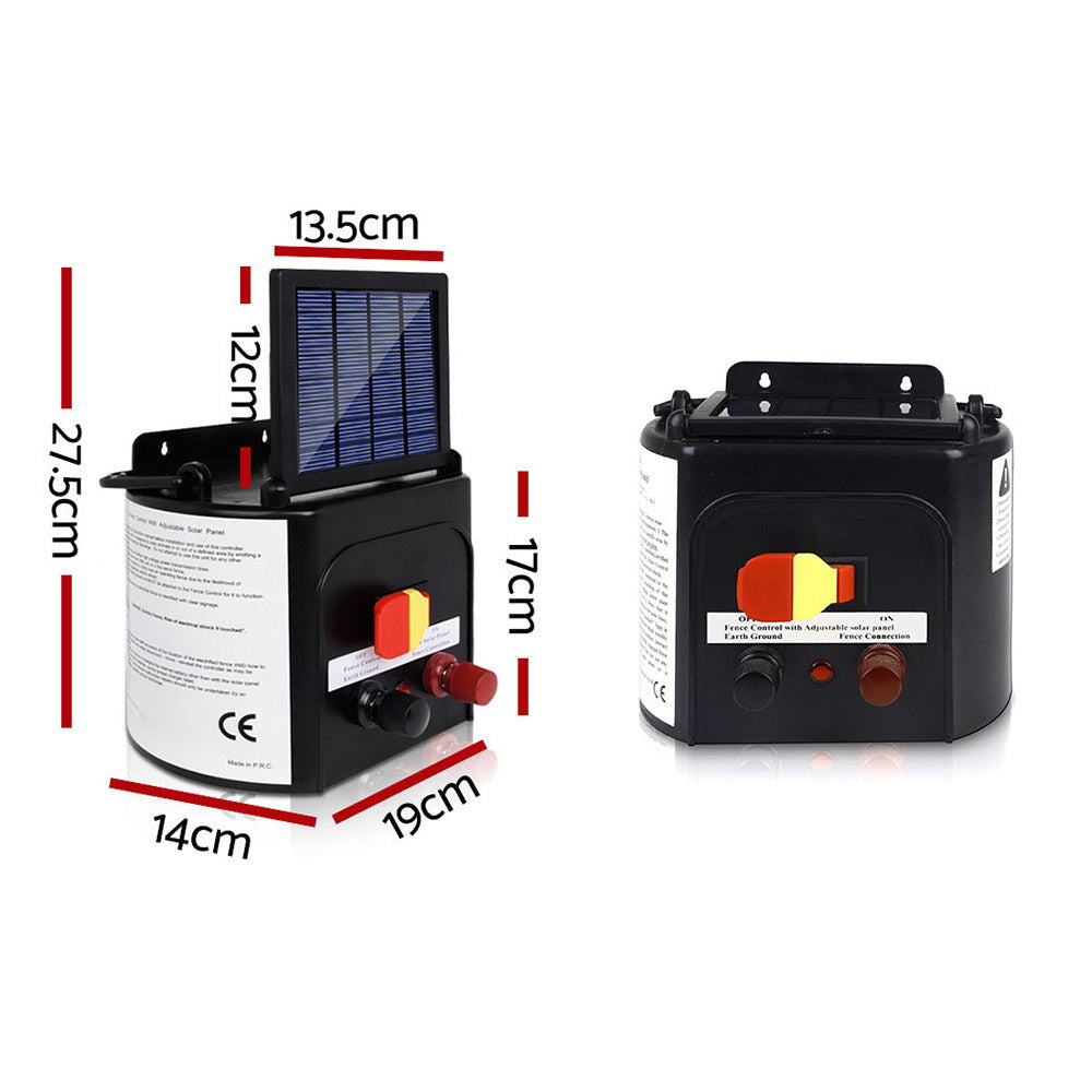 Solar Powered 5Km Fence Energiser 0.15J Electric Fencing Charger