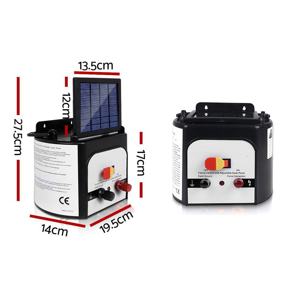 Fence Energiser 8Km Solar Powered 0.3J Electric Fencing Charger