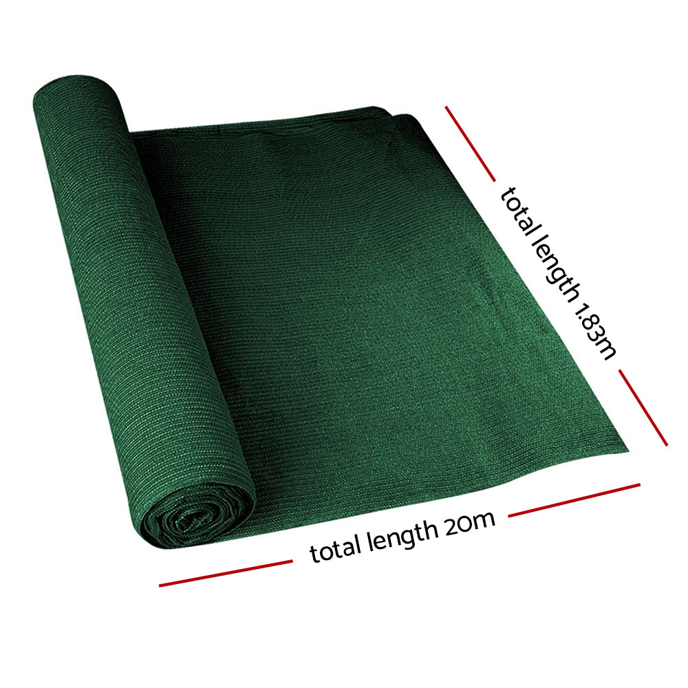 90% Shade Cloth 1.83X20M Shadecloth Sail Heavy Duty Green