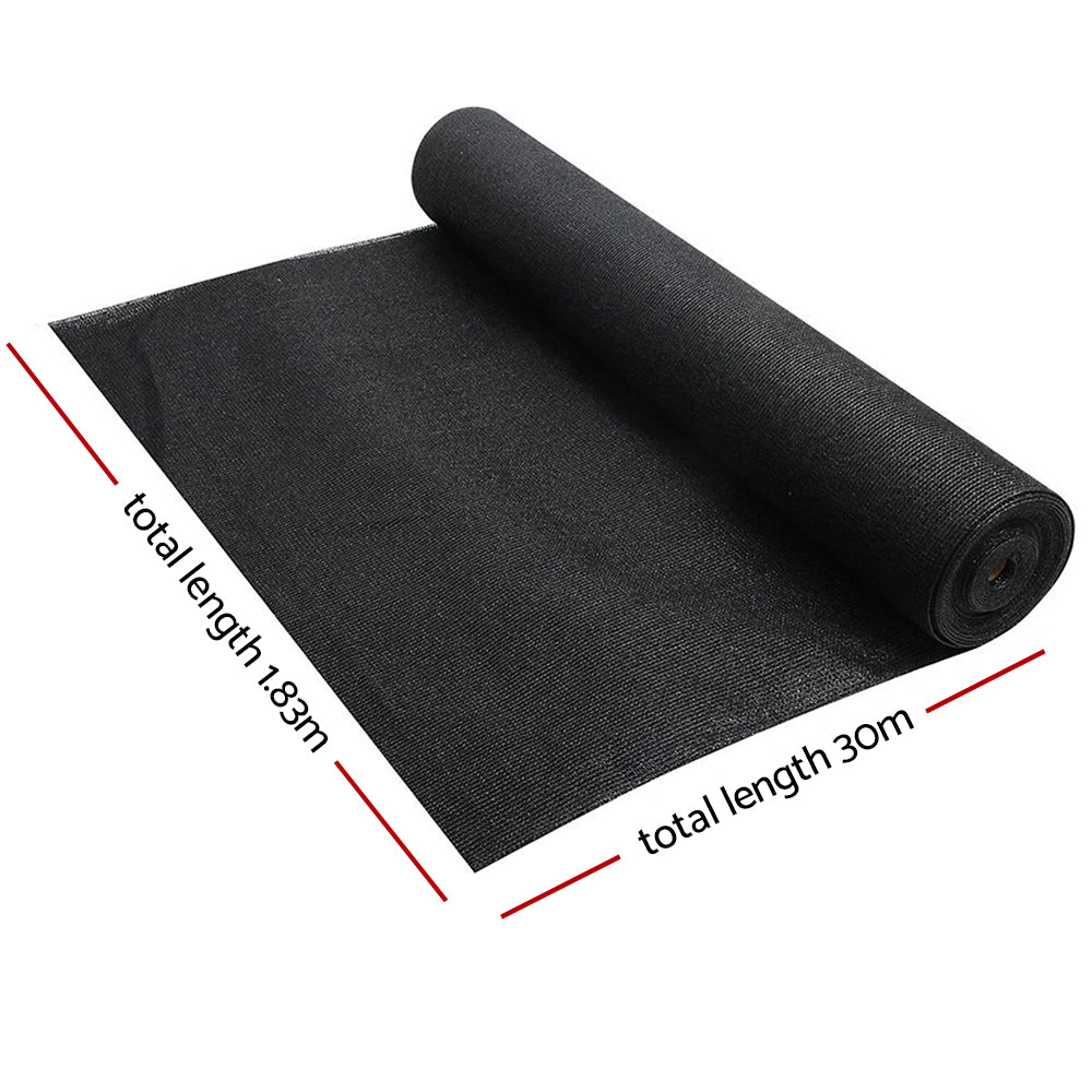 Heavy Duty 90% Shade Cloth 1.83x30M Black Shade Sail