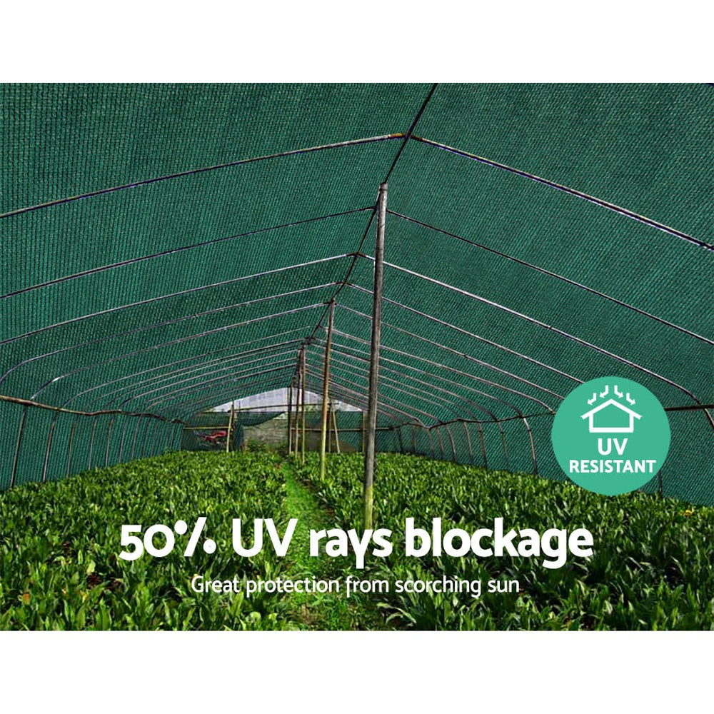 Instahut 50% UV Sun Shade Cloth Shadecloth Sail Roll Mesh Garden Outdoor 1.83x50m Green