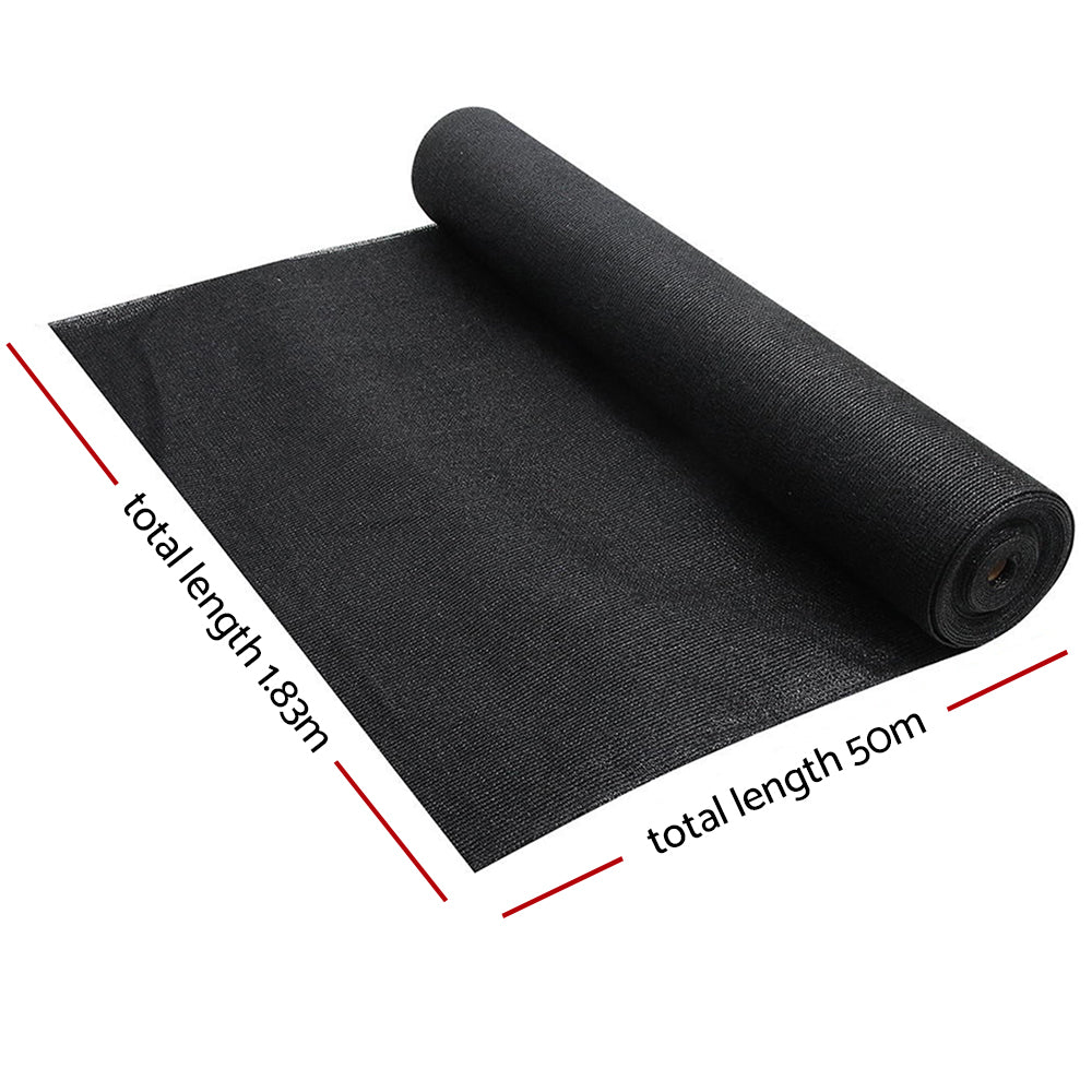 Instahut 70% UV Sun Shade Cloth Shadecloth Sail Roll Mesh Garden Outdoor Black