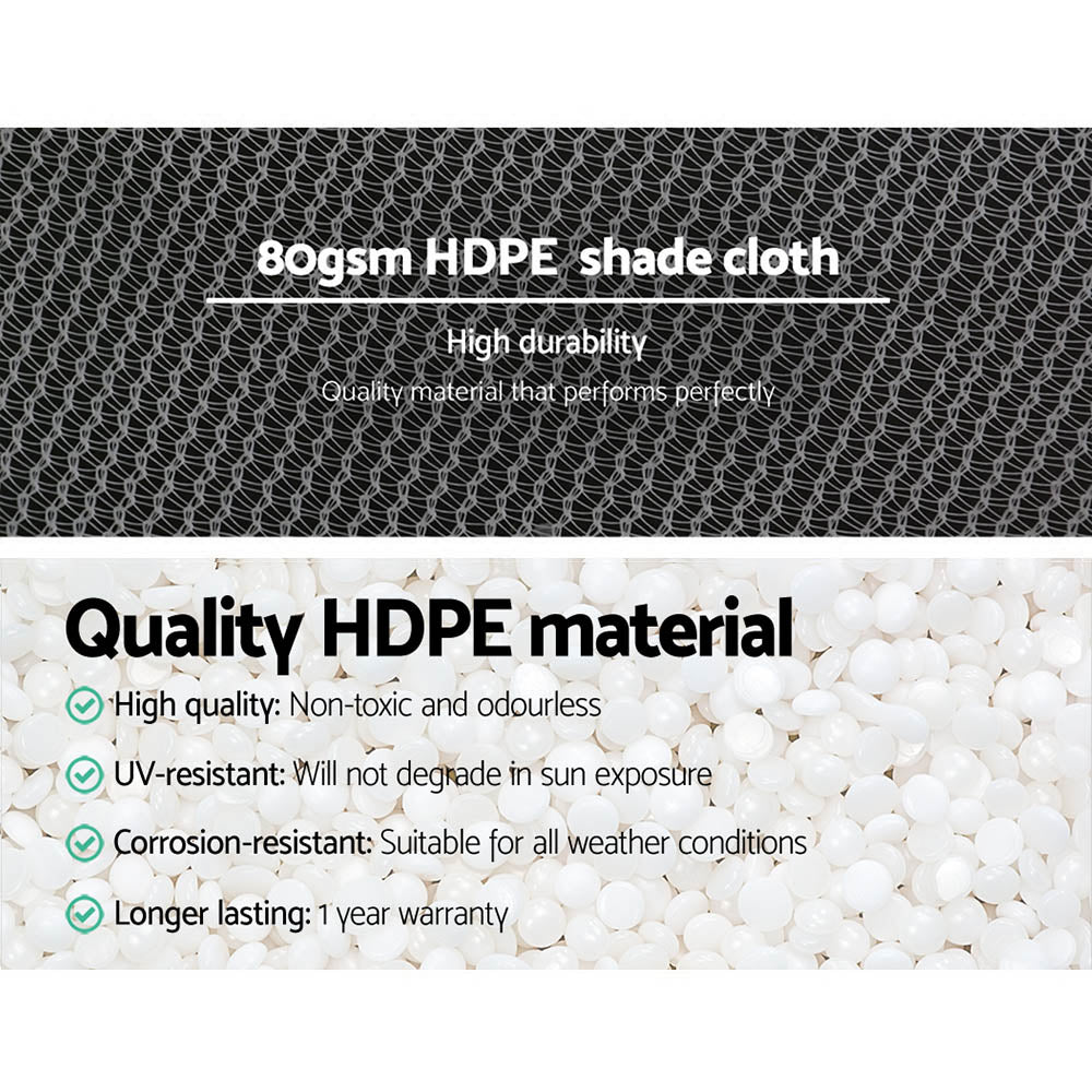 50% Shade Cloth 3.66x10m - Heavy Duty Garden Mesh Roll, Green