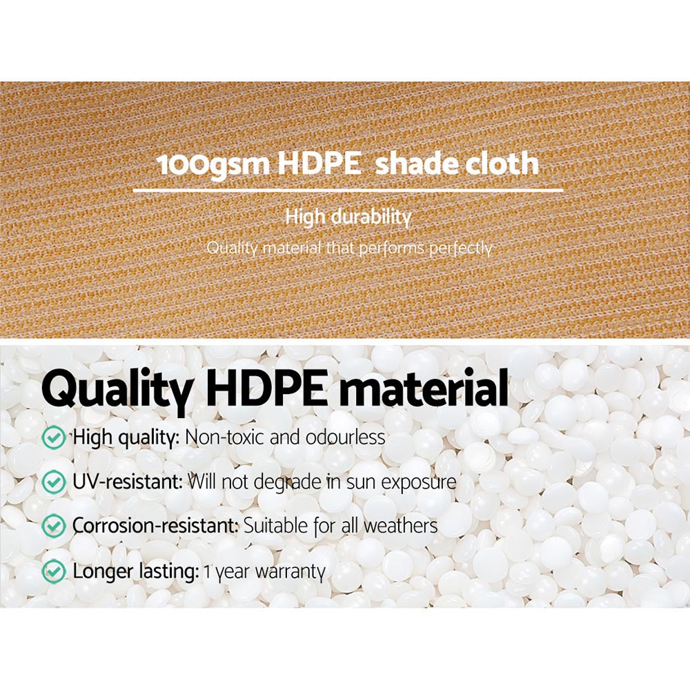 50% Shade Cloth 3.66X20M Shadecloth Sail Heavy Duty Beige