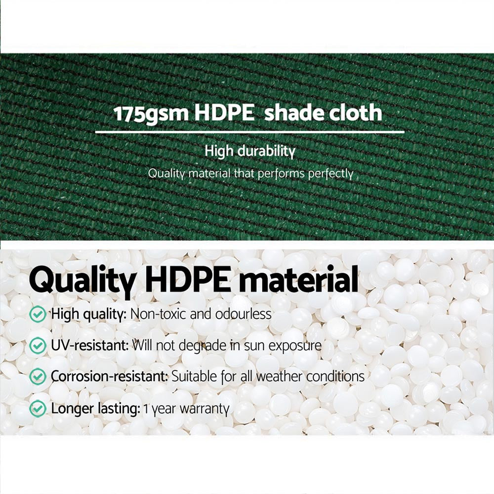 70% Sun Shade Cloth Shadecloth Sail Roll Mesh Outdoor 175gsm Green
