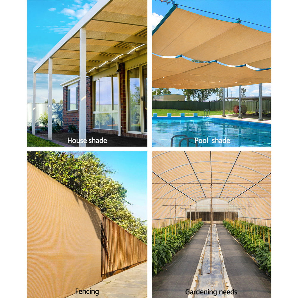 50% Shade Cloth 3.66X30M Shadecloth Sail Heavy Duty Beige
