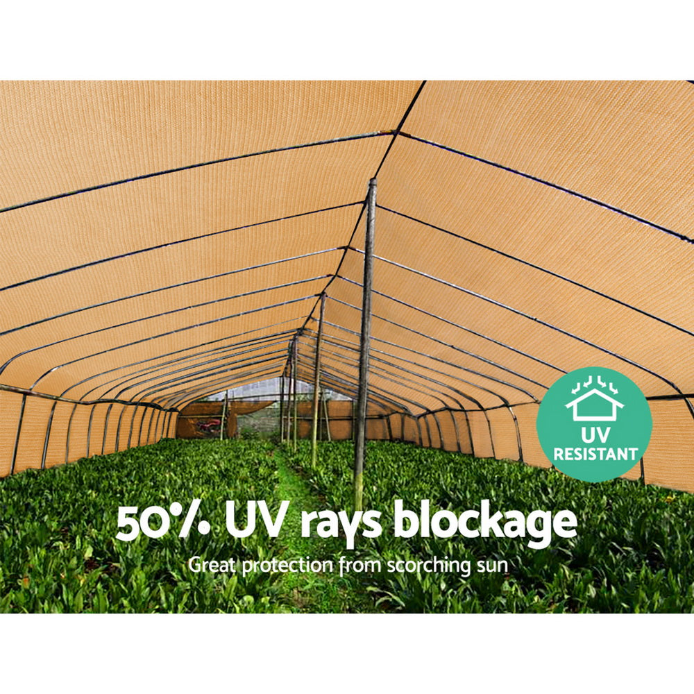 50% Shade Cloth 3.66X30M Shadecloth Sail Heavy Duty Beige