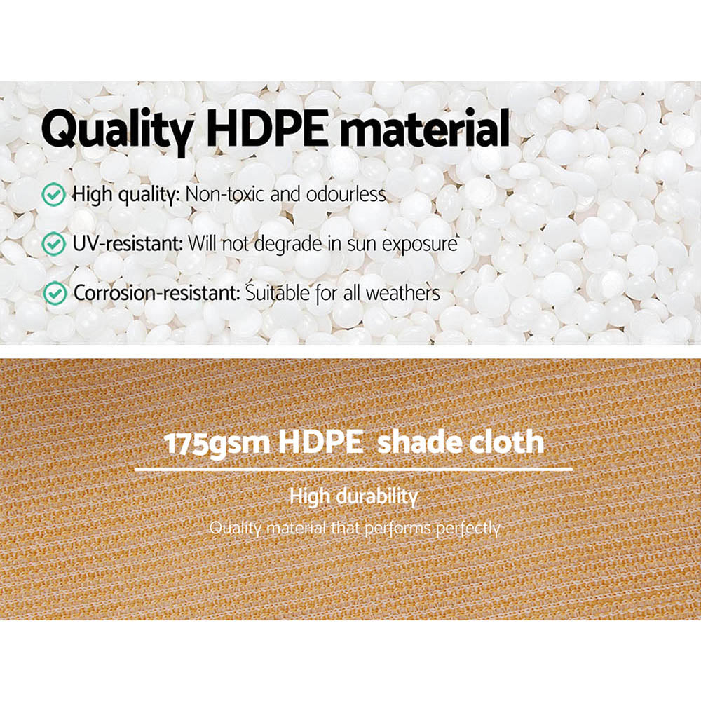70% UV Sun Shade Cloth Shadecloth Sail Roll Mesh Outdoor 3.66x30m Beige