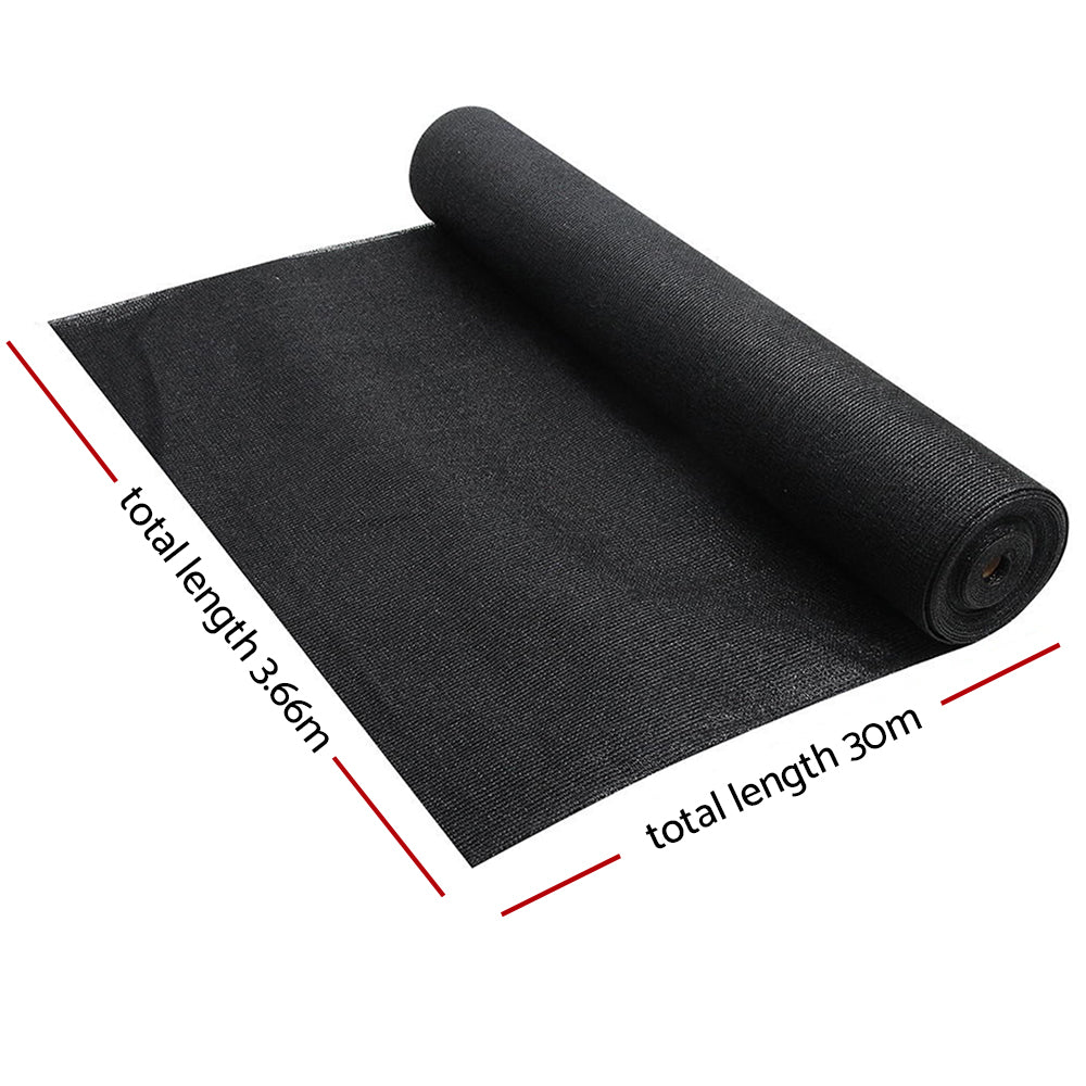 Instahut 70% UV Sun Shade Cloth Shadecloth Sail Roll Mesh Garden Outdoor Black