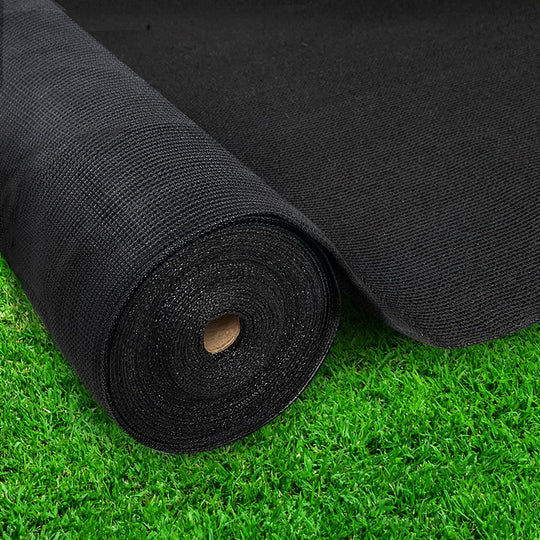 Instahut 3.66x30m 30% UV Shade Cloth Shadecloth Sail Garden Mesh Roll Outdoor Black, White and Green - Umbrellas & Sunsh