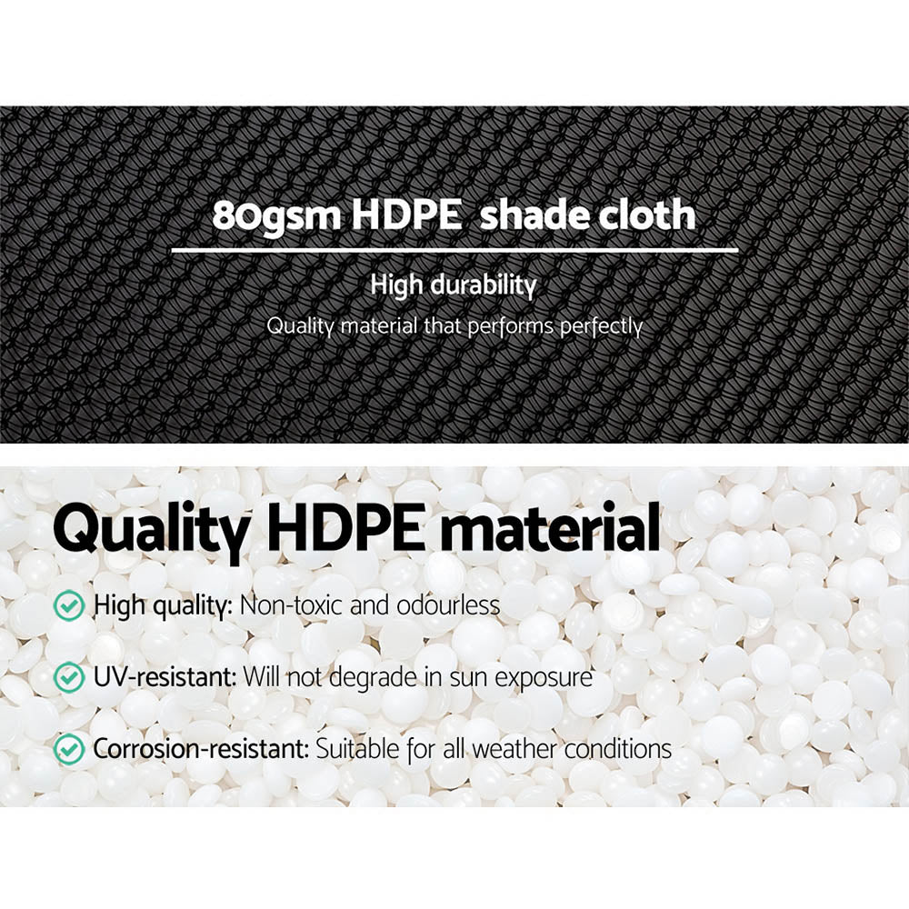 Instahut 3.66x30m 30% UV Shade Cloth Shadecloth Sail Garden Mesh Roll Outdoor Black, White and Green