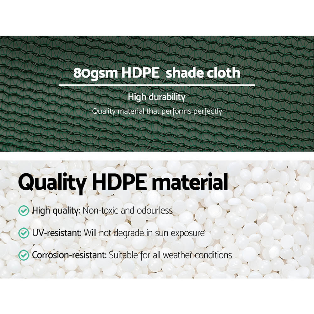 Instahut 3.66x30m 30% UV Shade Cloth Shadecloth Sail Garden Mesh Roll Outdoor Black, White and Green