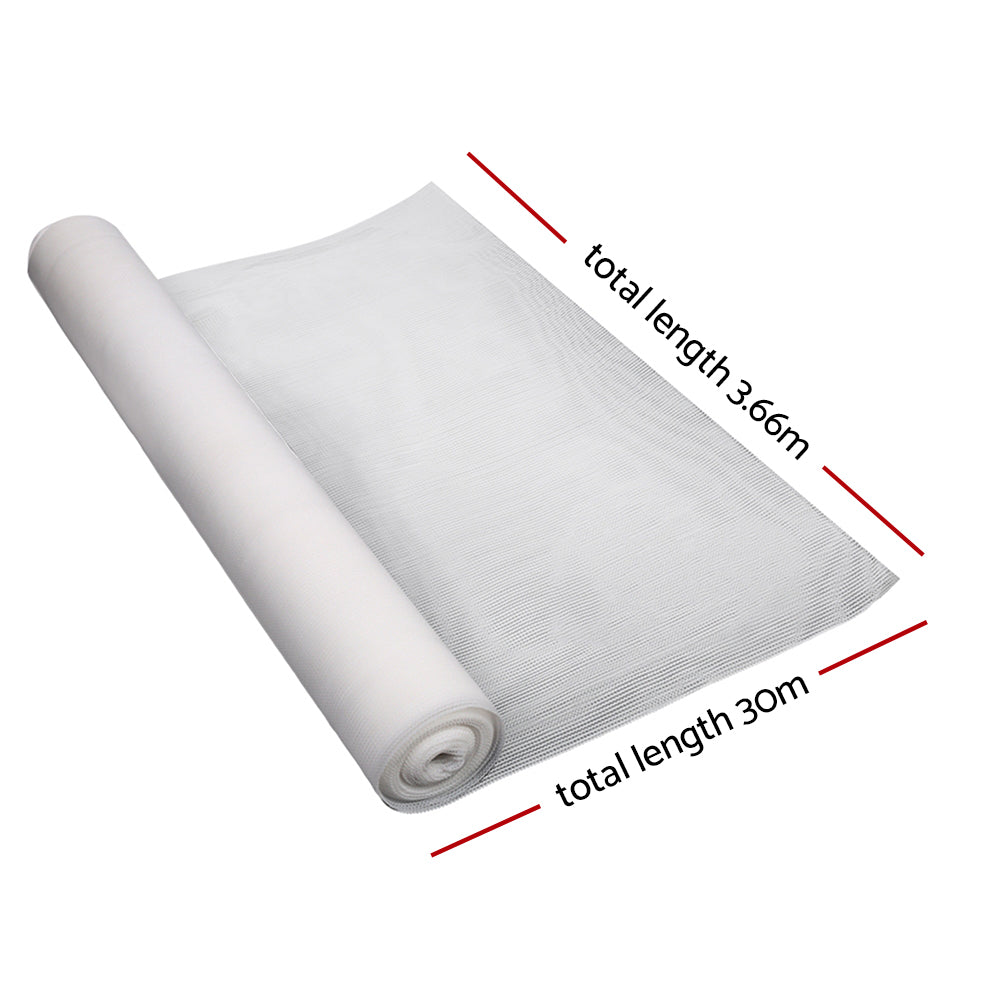 Instahut 3.66x30m 30% UV Shade Cloth Shadecloth Sail Garden Mesh Roll Outdoor Black, White and Green