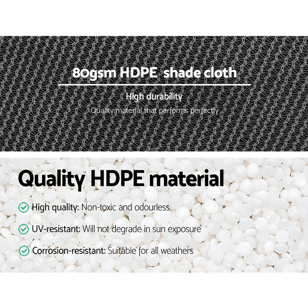 Instahut 3.66x30m 30% UV Shade Cloth Shadecloth Sail Garden Mesh Roll Outdoor Black, White and Green