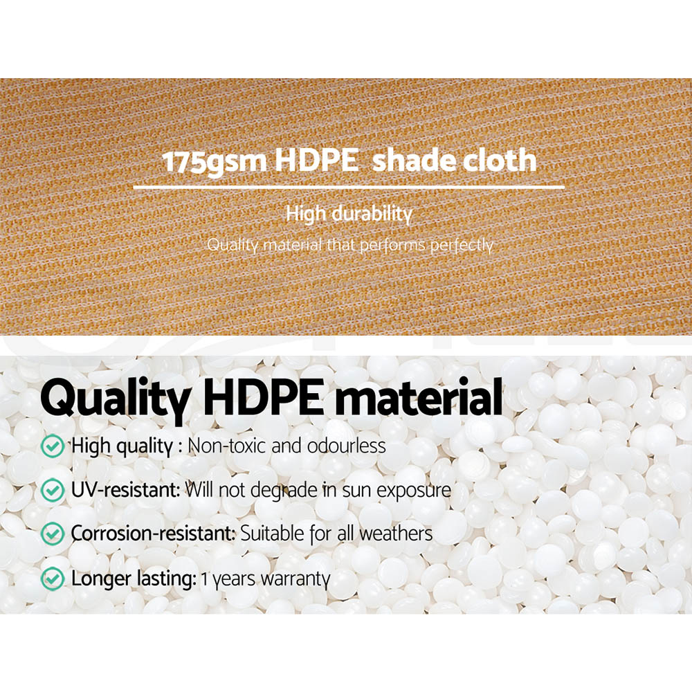 Umbrellas & Sunshades - 70% Shade Cloth 1.83X20M Shadecloth Sail Heavy Duty Beige