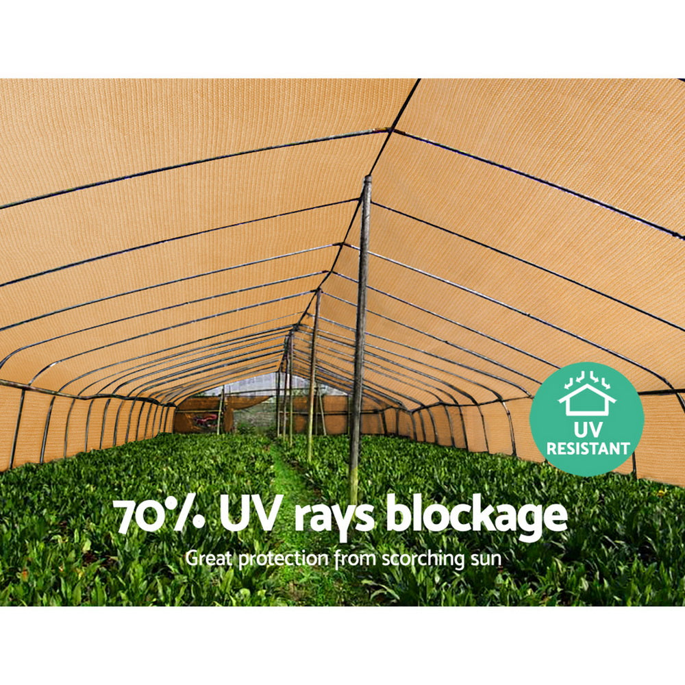 70% Shade Cloth 1.83X20M Shadecloth Sail Heavy Duty Beige | Beige colour