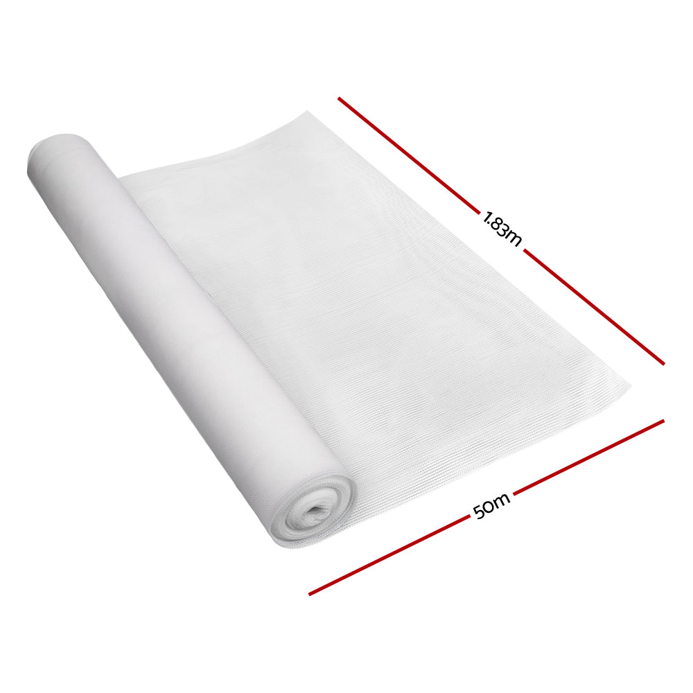 50% Shade Cloth 1.83x50m Shadecloth Garden White | Percent