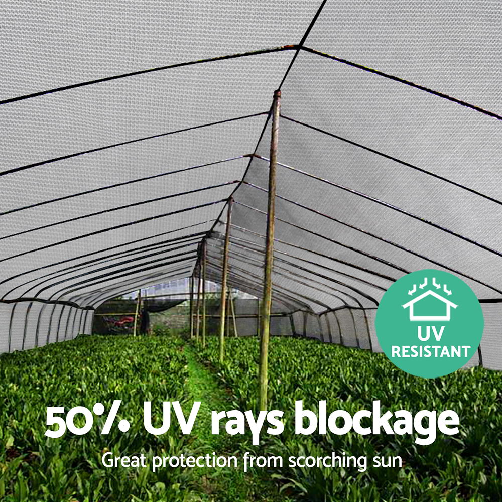 50% Shade Cloth 1.83x50m Shadecloth Garden White | White colour