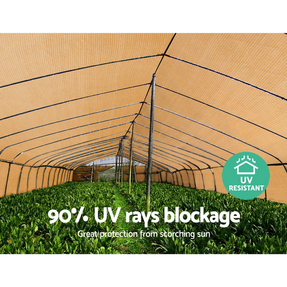 90% Shade Cloth 3.66X30M Shadecloth Sail Heavy Duty Beige