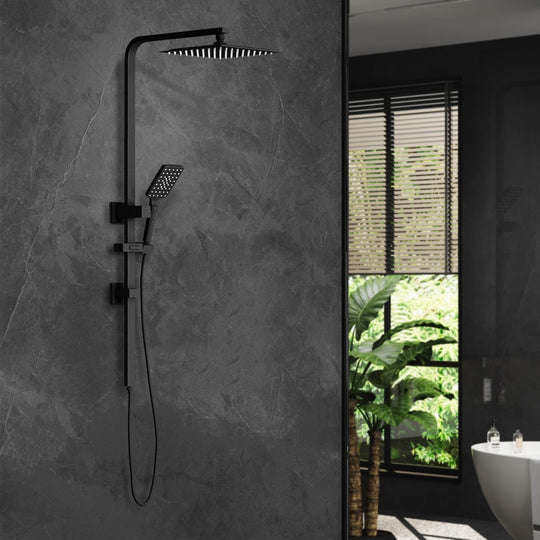 10" Rain Shower Head Set Square 3-Mode Handheld Shower Rail