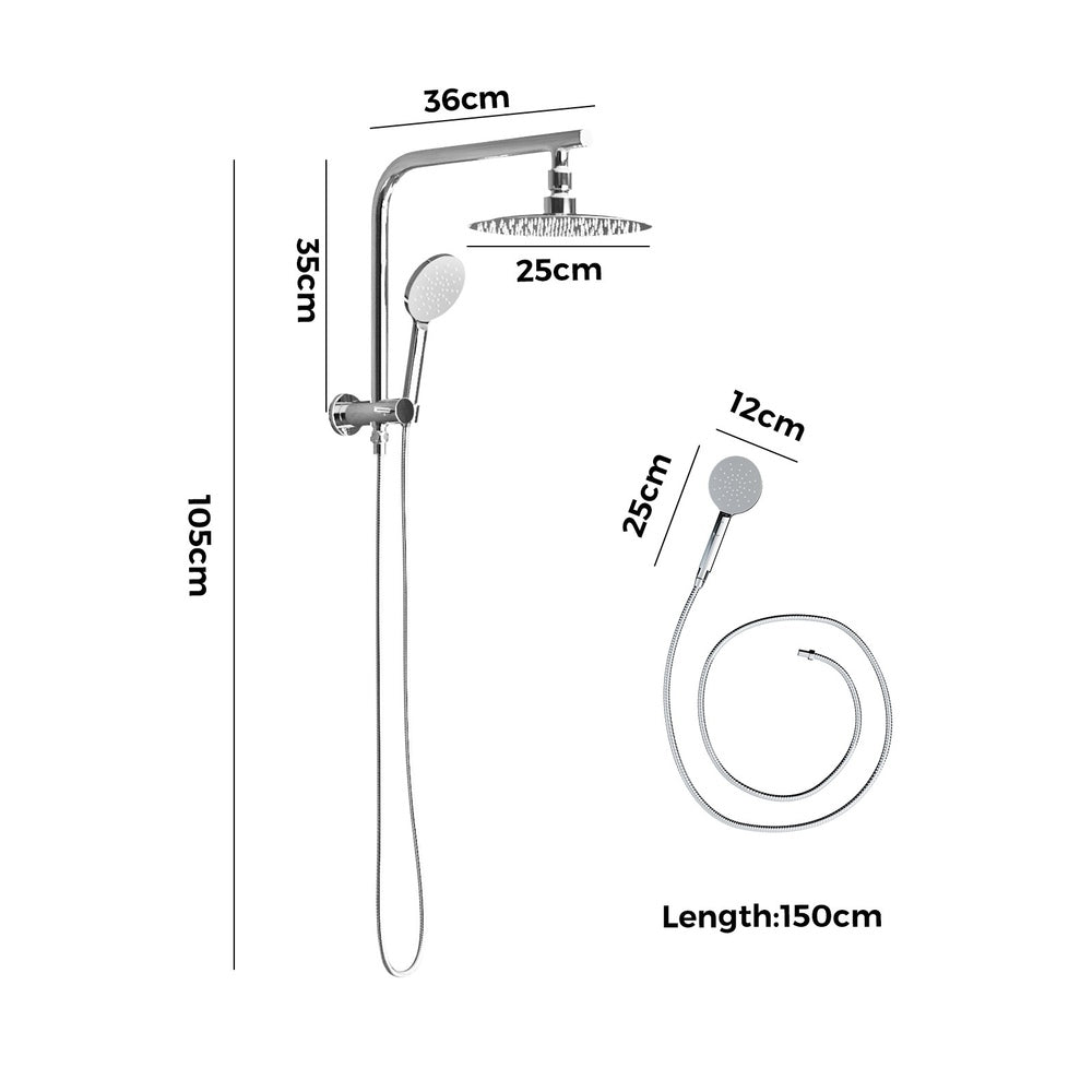 10" Rain Shower Head Set 3-Mode Handheld Shower Gooseneck