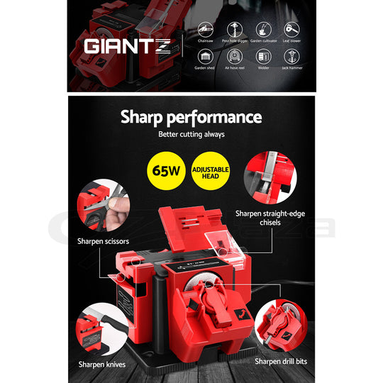 Tool Sharpener 96W Electric Drill Bit Knife Scissor Chisel Planer Grinder - Giantz Multi Function Multi