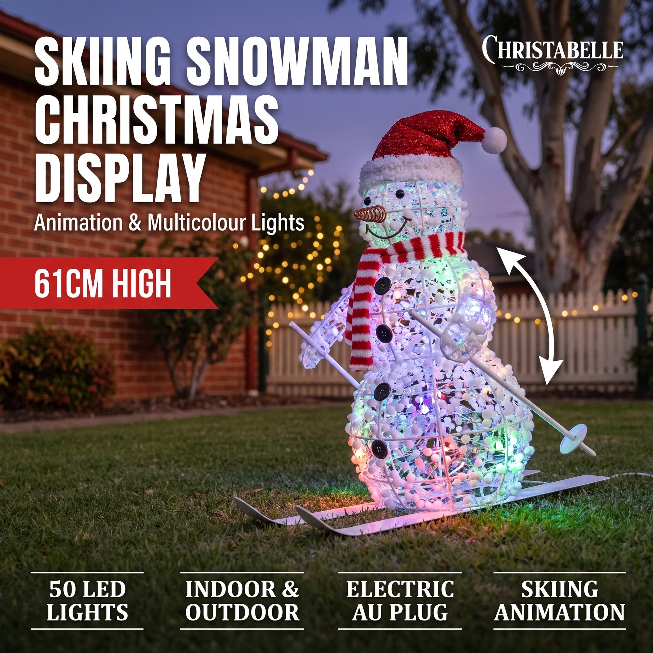 Animated Skiing Snowman Display