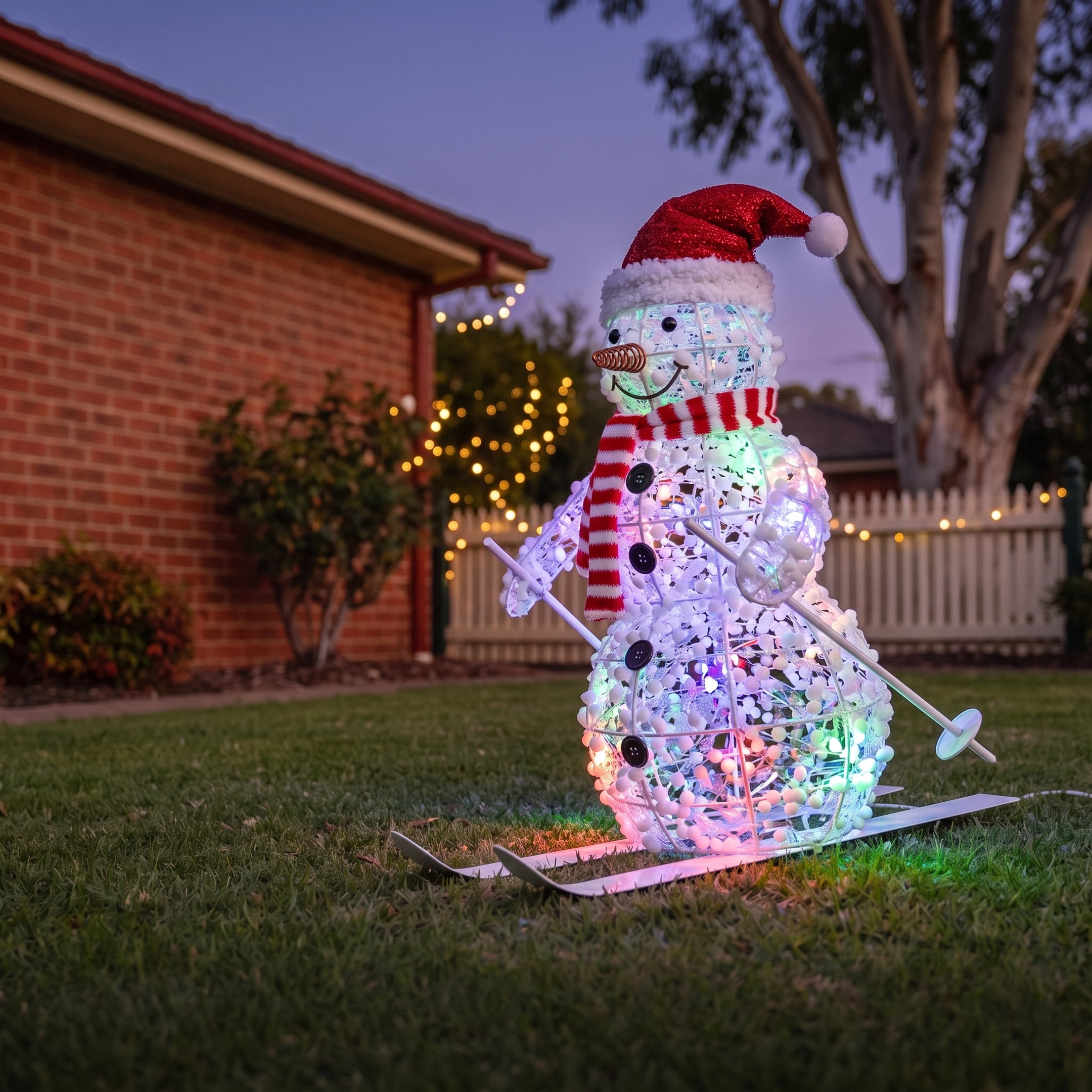 Animated Skiing Snowman Display