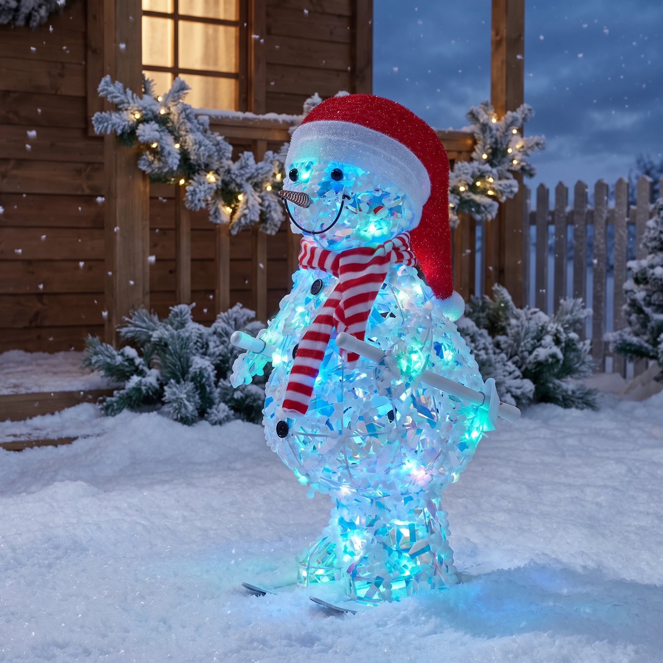 Animated Skiing Snowman Display
