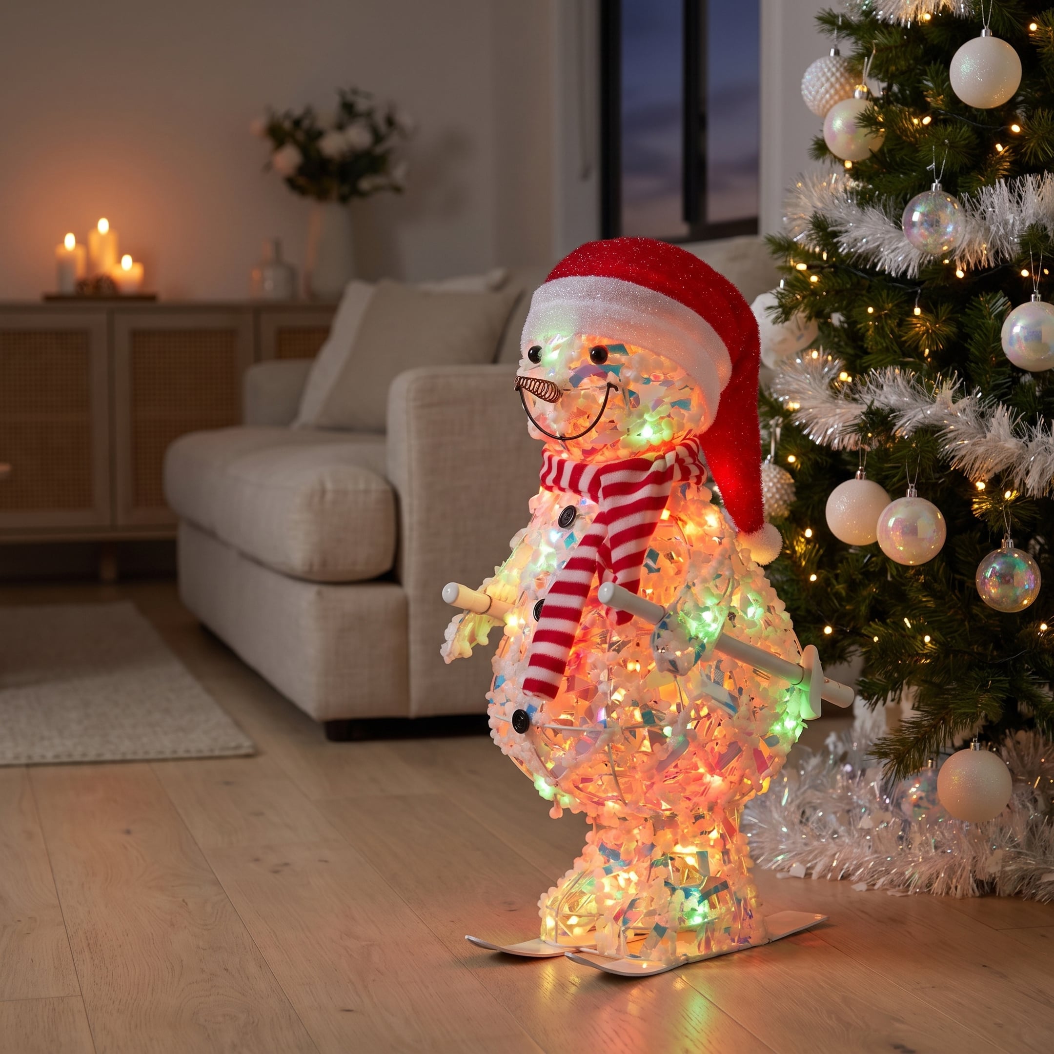 Animated Skiing Snowman Display