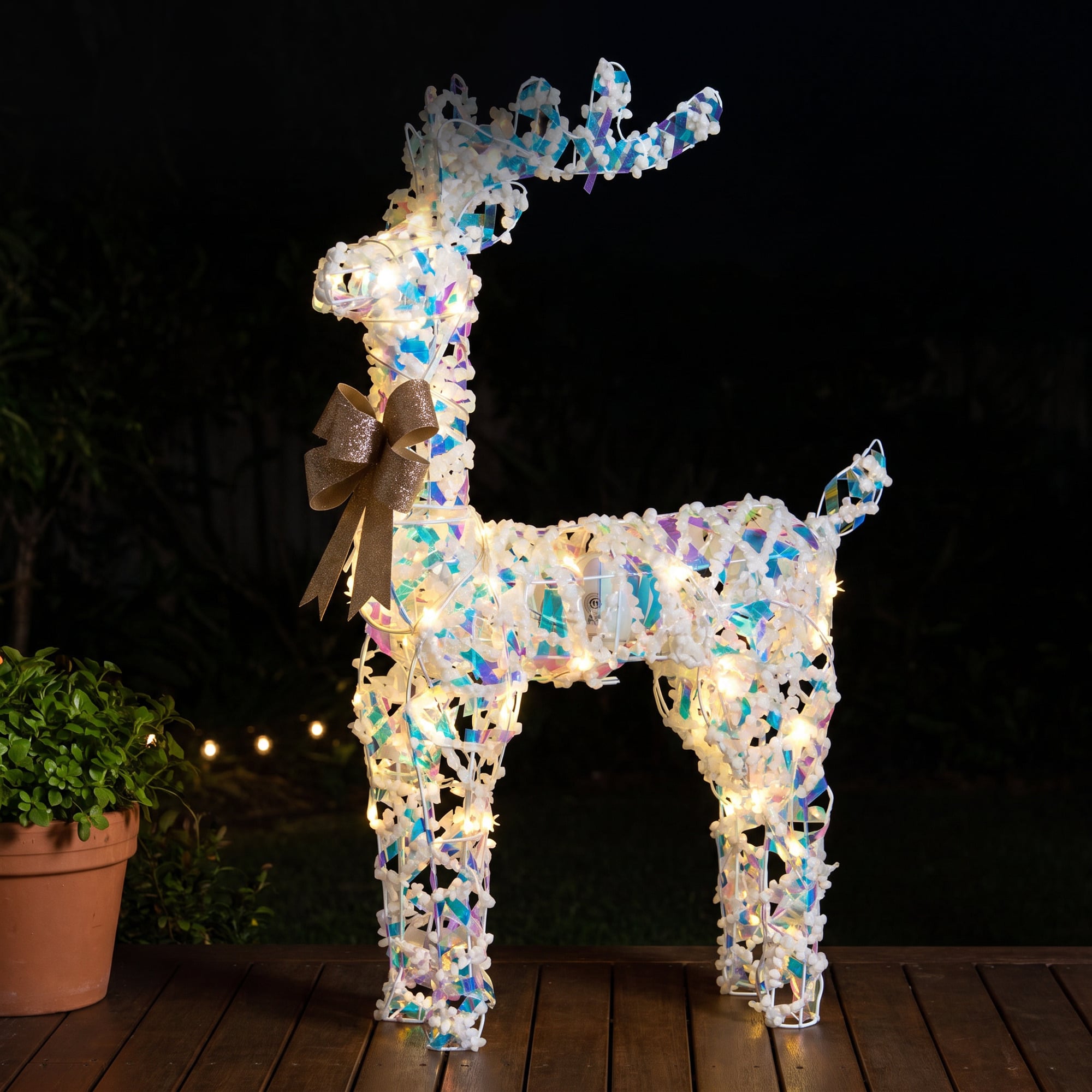 Animated Reindeer Display White