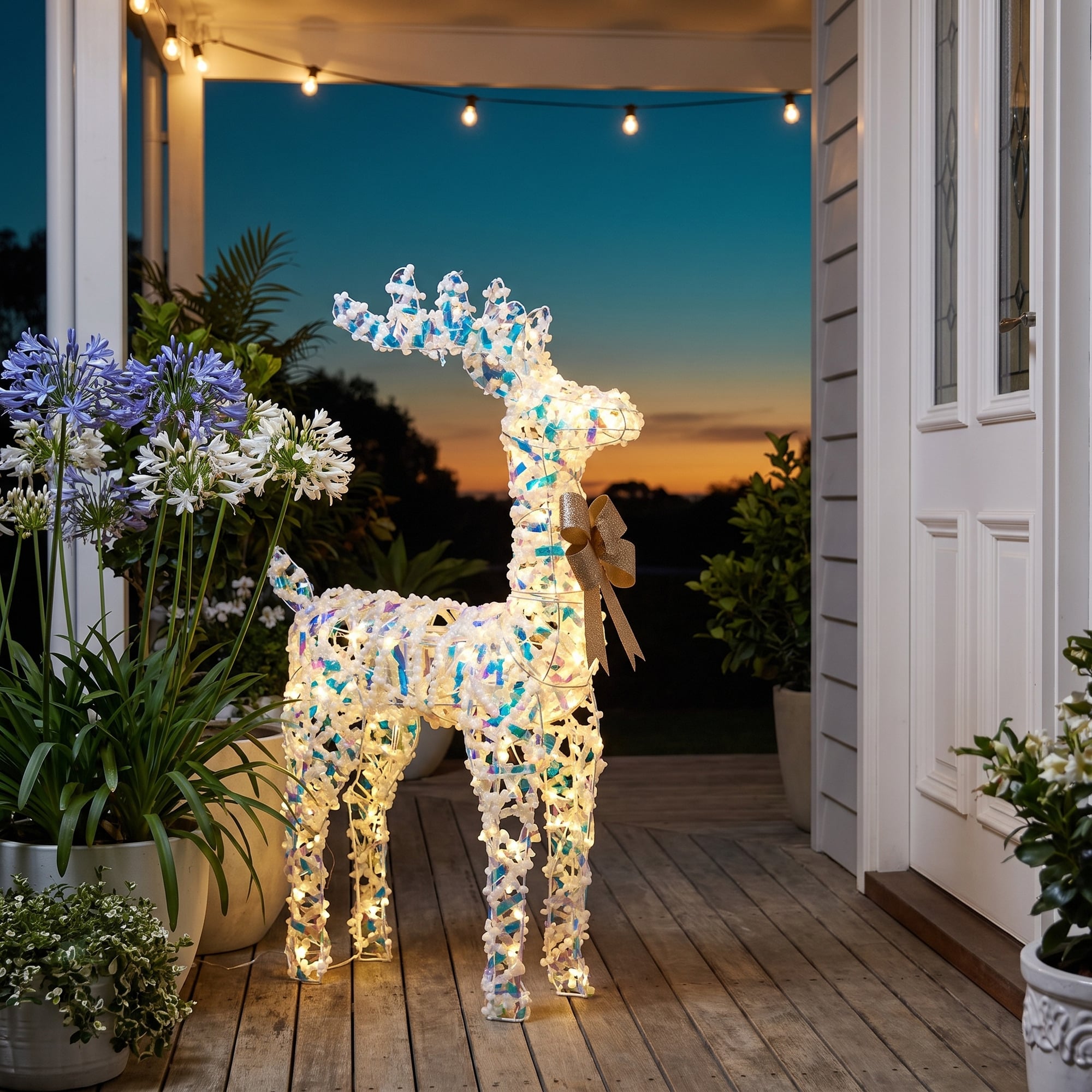 Animated Reindeer Display White