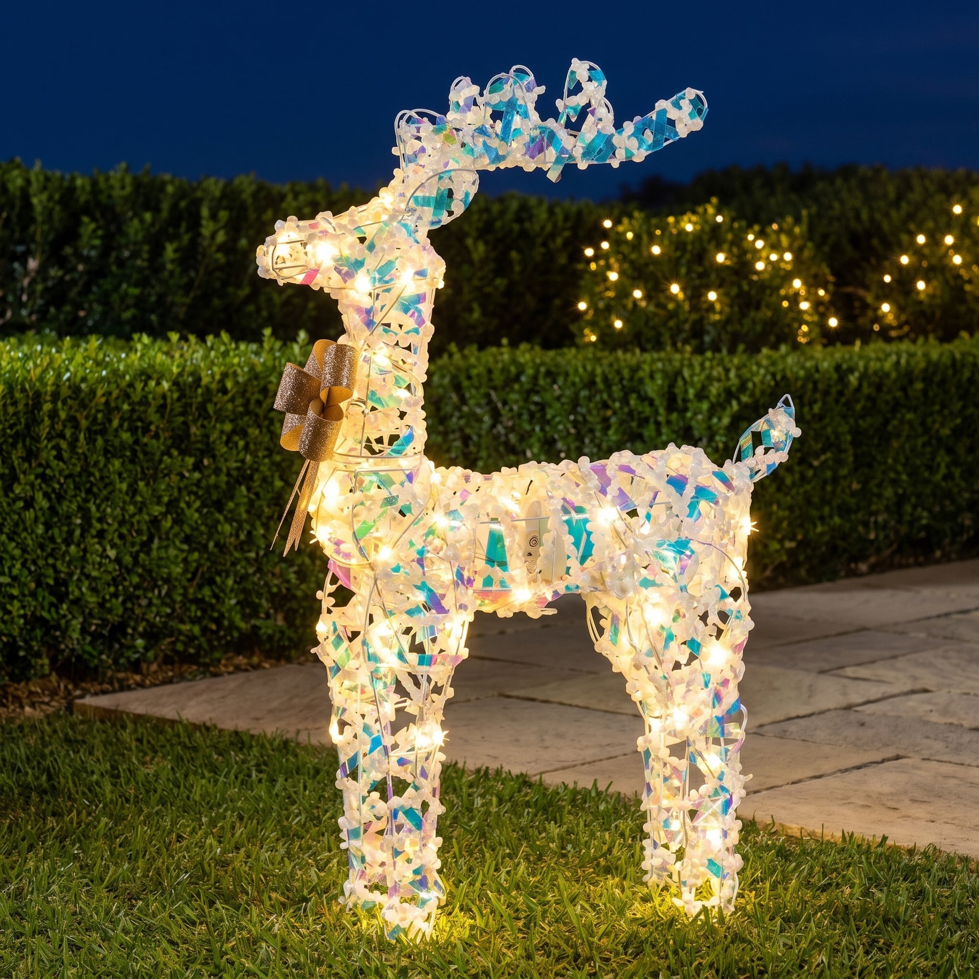 Animated Reindeer Display White