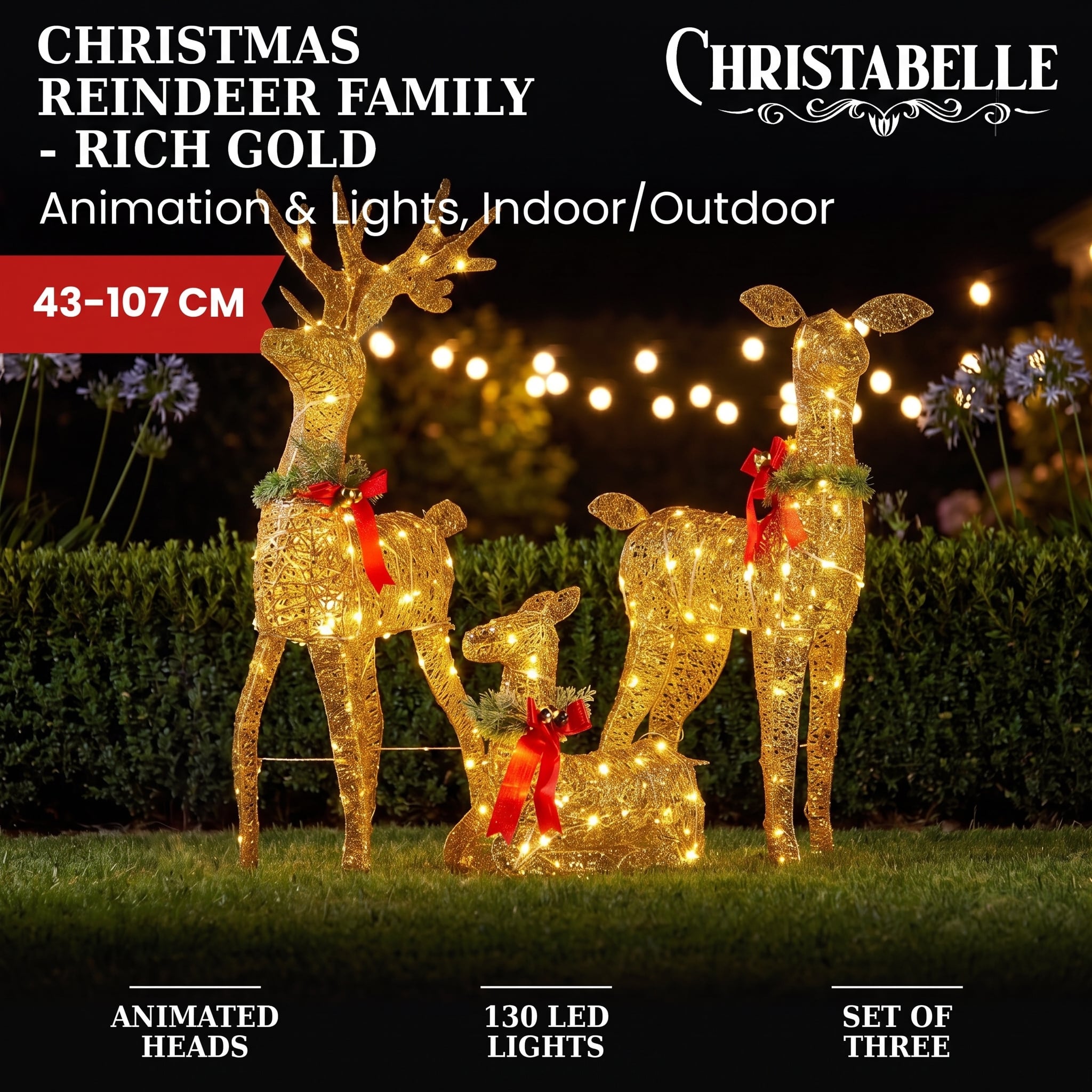 Animated Reindeer Display Gold