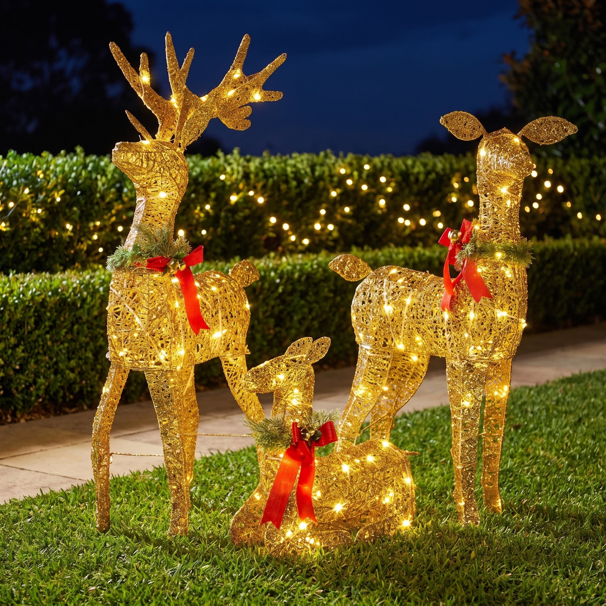 Animated Reindeer Display Gold