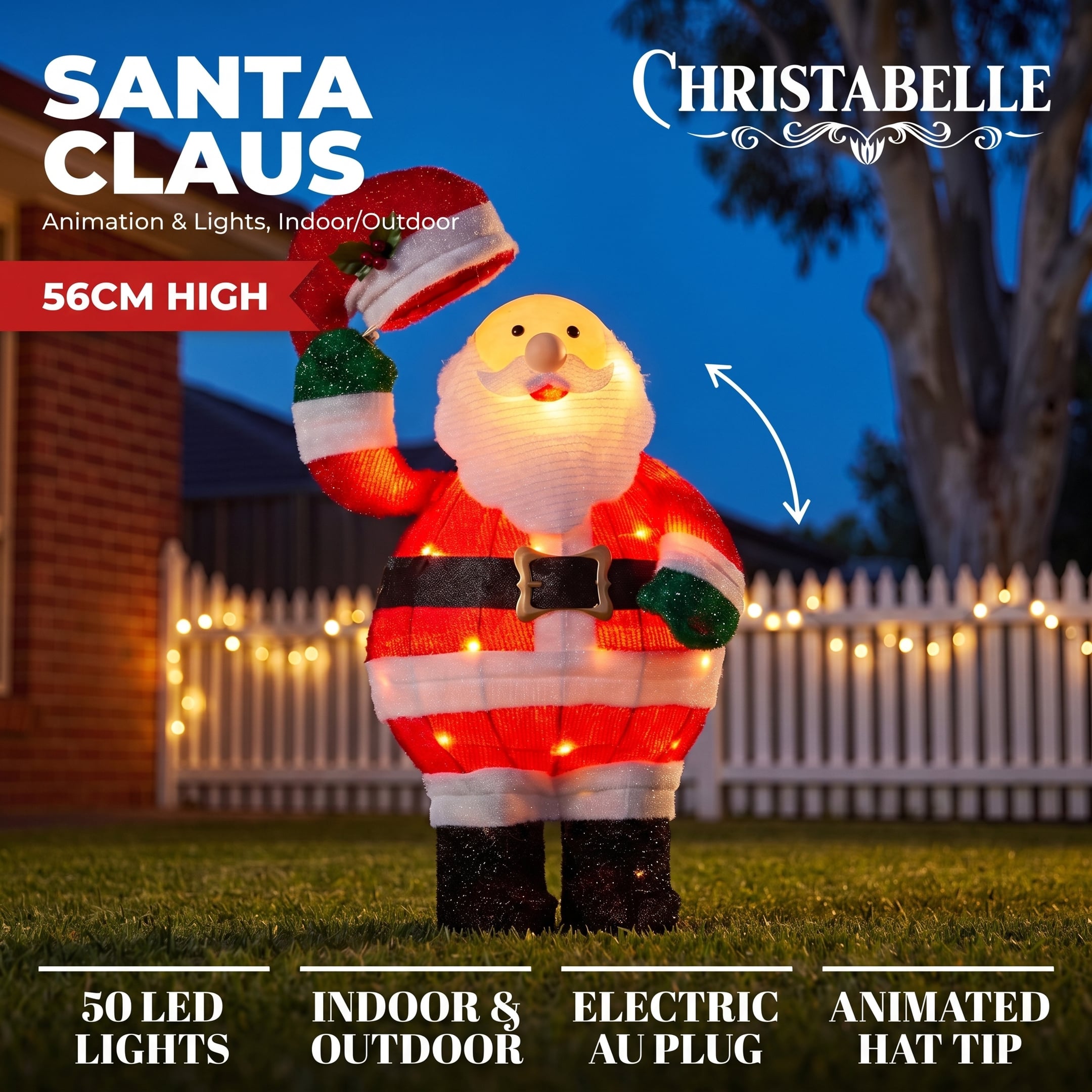 Animated Santa Display White