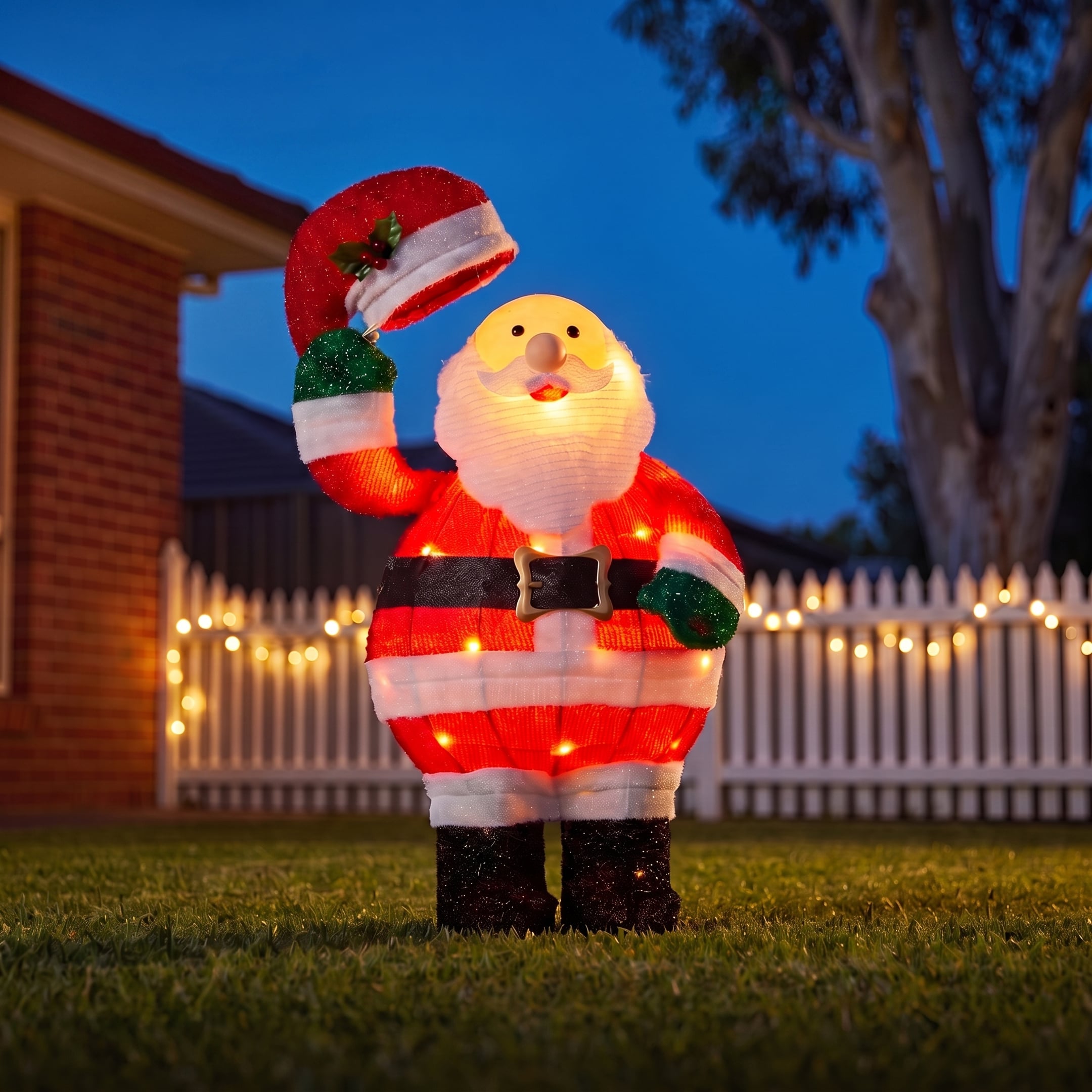 Animated Santa Display White