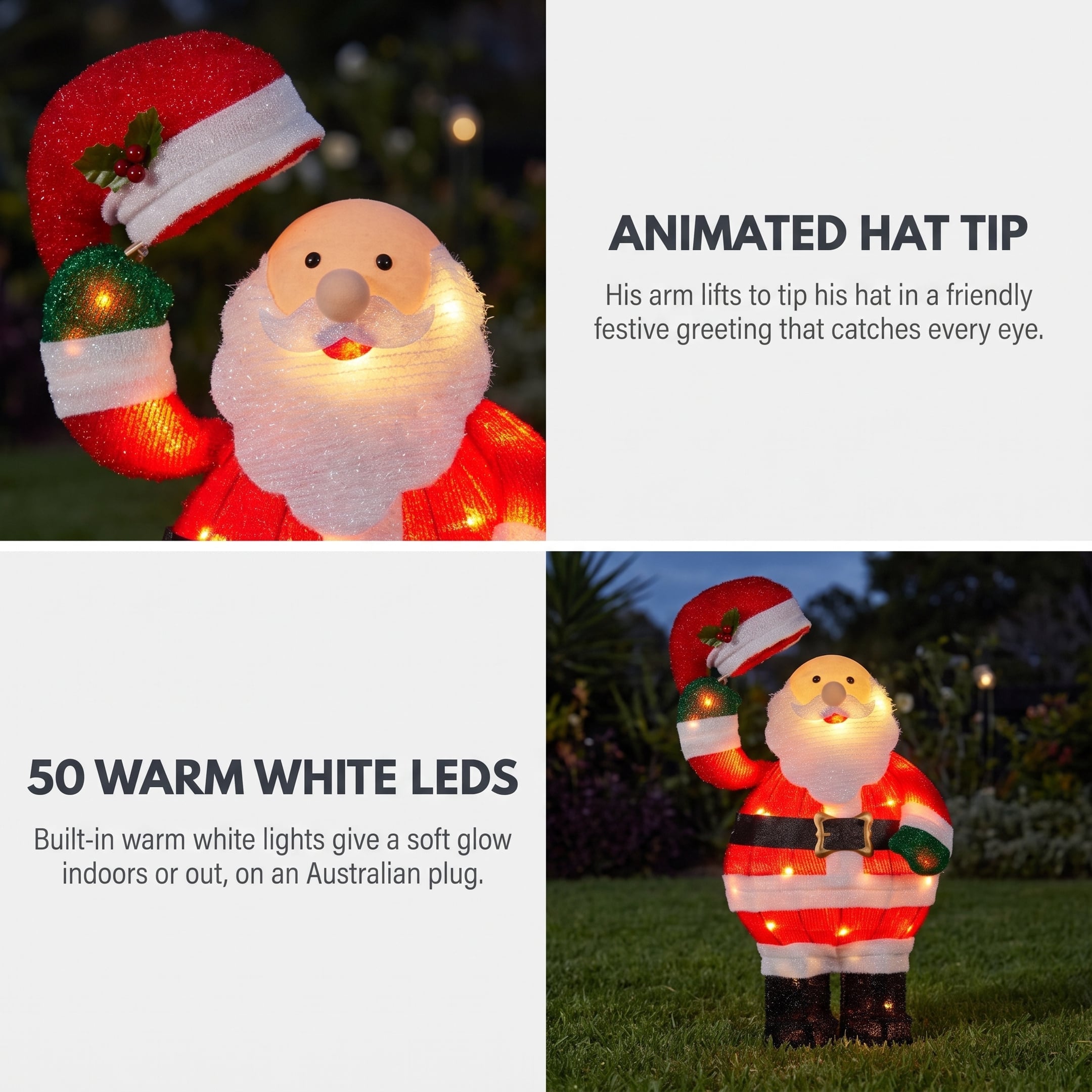 Animated Santa Display White