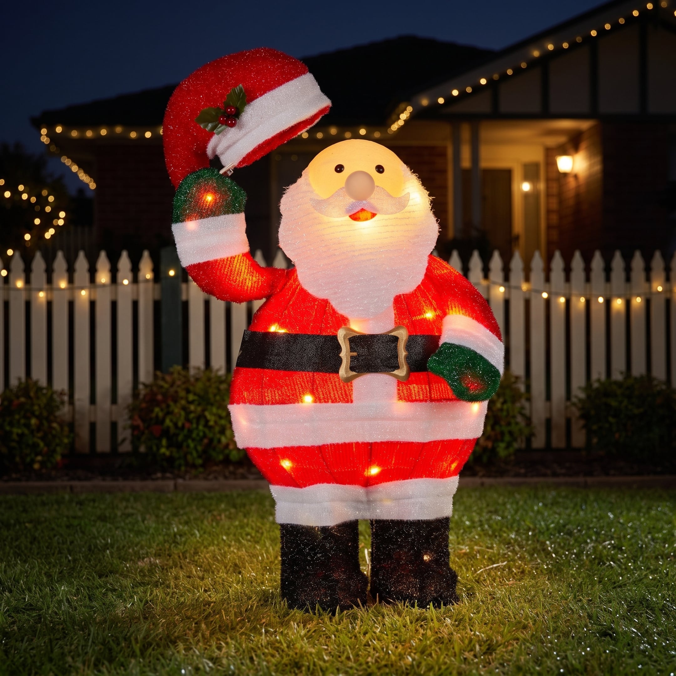 Animated Santa Display White