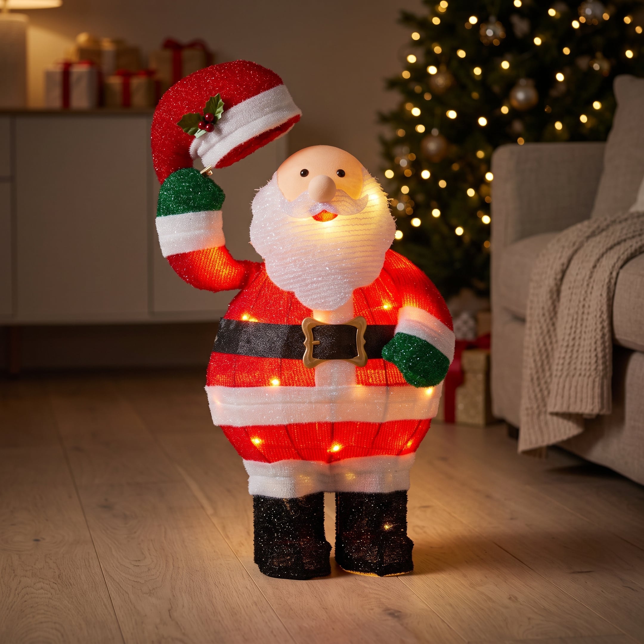 Animated Santa Display White
