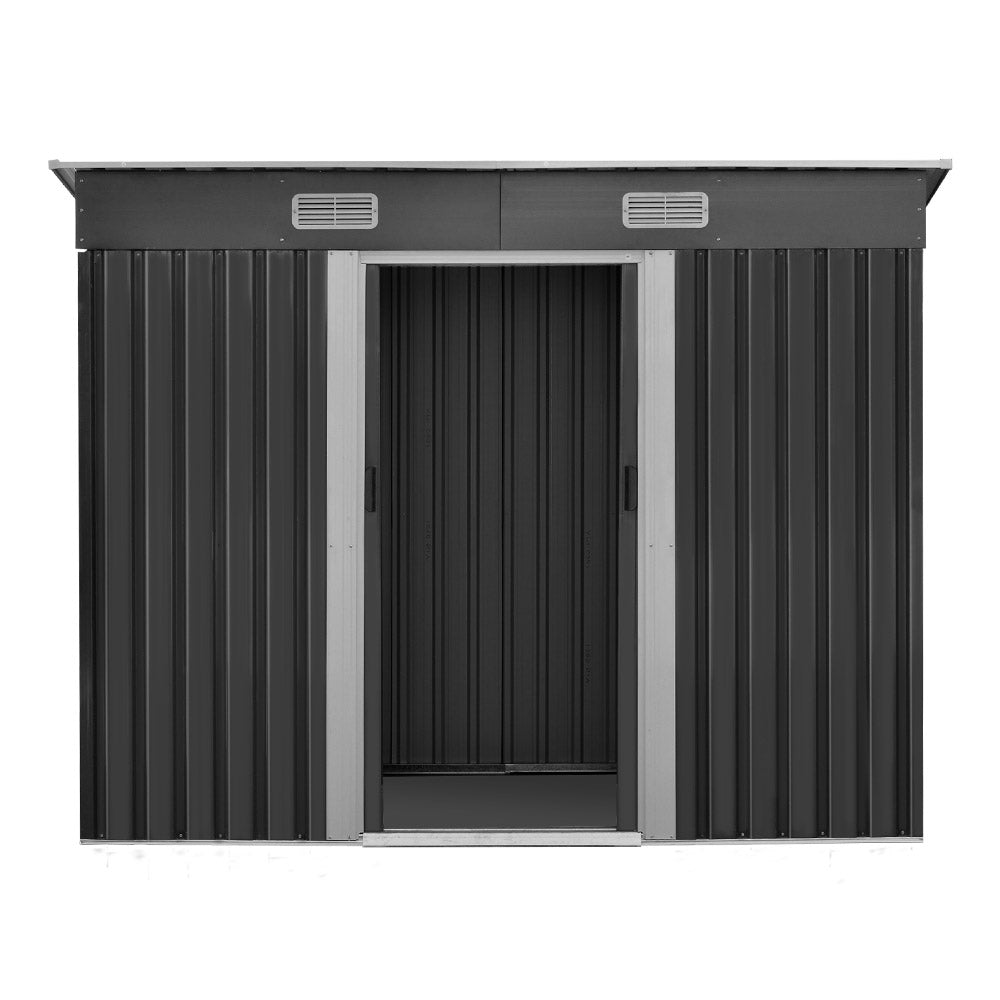 2.38X1.31M Metal Garden Shed With Sliding Door