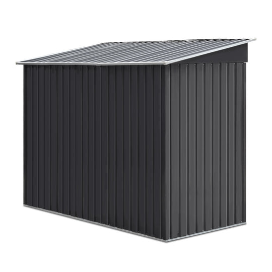 2.38X1.31M Metal Garden Shed With Sliding Door - Giantz Steel Grey Flat