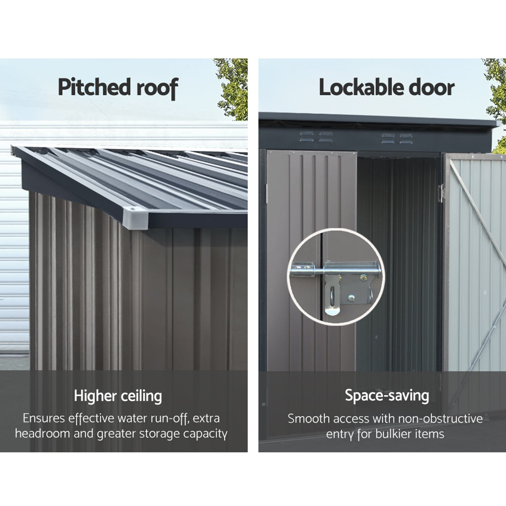 2.31X1.31M Metal Garden Shed With Double Door